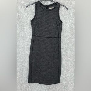Loft | Black and gray sleeveless midi dress